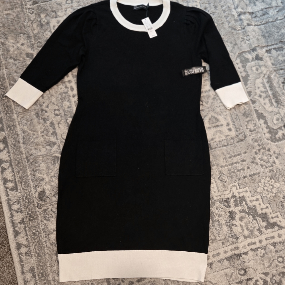 New York & Company Black and Cream  Dress